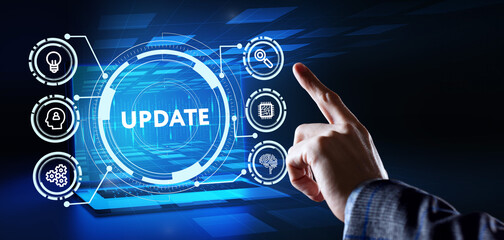 Business, Technology, Internet and network concept. Update software computer program upgrade.