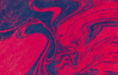 Poster - Abstract wavy vibrant facture. Splashed liquid paints. Psychedelic trippy effect. Distortion. Creative graphic design. Colorful artistic illustration. Digital art. Wallpapers for desktop.