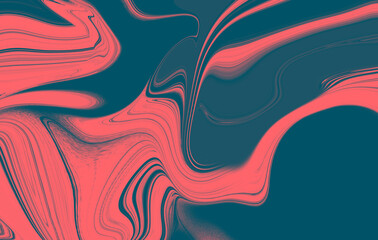 Poster - Abstract wavy vibrant facture. Splashed liquid paints. Psychedelic trippy effect. Distortion. Creative graphic design. Colorful artistic illustration. Digital art. Wallpapers for desktop.