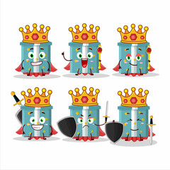 Wall Mural - A Charismatic King magic gift box cartoon character wearing a gold crown