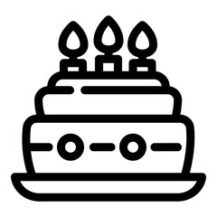 Poster - Birthday cake party icon. Outline birthday cake party vector icon for web design isolated on white background
