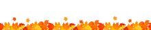 Autumn Header Overlay Of Fallen Orange And Red Leaves