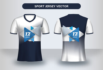 Wall Mural - Football Jsersey design template. Soccer club uniform T-shirt front and back view.