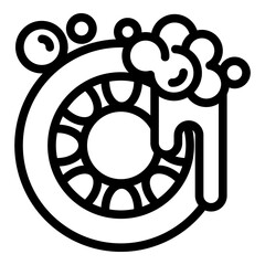 Poster - Car tire wash icon. Outline car tire wash vector icon for web design isolated on white background