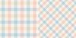 Gingham check pattern textured print in pink, blue, yellow, off white. Light pastel gingham graphic for gift paper, tablecloth, oilcloth, picnic blanket, other modern spring summer fabric design.