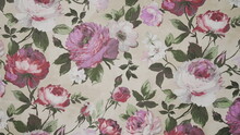 Pattern With Pink Flowers On Fabric