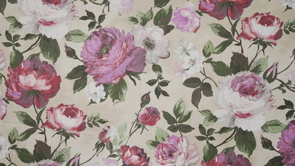 pattern with Pink flowers on fabric