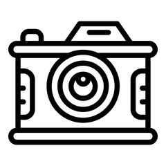 Poster - Photo camera icon. Outline photo camera vector icon for web design isolated on white background