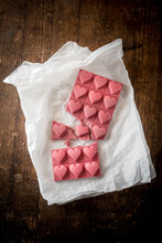 Pink Chocolate Bar With Hearts
