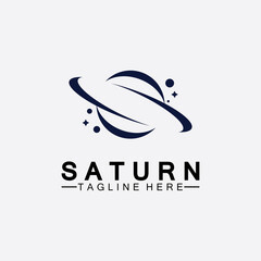 Planet Saturn logo vector illustration design. Planet logo template. Space logo vector