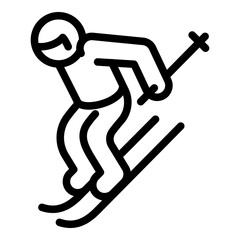 Poster - Professional skier icon. Outline professional skier vector icon for web design isolated on white background