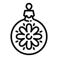 Poster - Christmas ball tree toy icon. Outline Christmas ball tree toy vector icon for web design isolated on white background