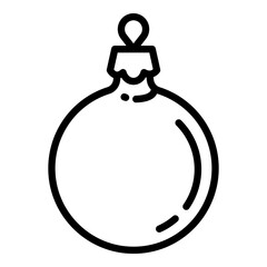 Poster - Christmas gold ball tree toy icon. Outline Christmas gold ball tree toy vector icon for web design isolated on white background