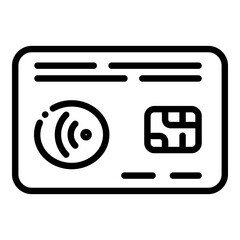 Poster - Nfc credit card icon. Outline nfc credit card vector icon for web design isolated on white background