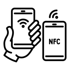 Poster - Nfc shop payment icon. Outline nfc shop payment vector icon for web design isolated on white background