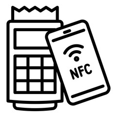Poster - Nfc payment machine icon. Outline nfc payment machine vector icon for web design isolated on white background