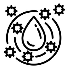 Poster - Water filter antibacterial icon. Outline water filter antibacterial vector icon for web design isolated on white background