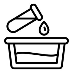 Poster - Water filter test tube drop icon. Outline water filter test tube drop vector icon for web design isolated on white background
