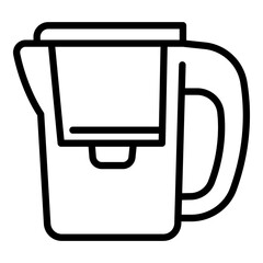 Poster - Modern water filter jug icon. Outline modern water filter jug vector icon for web design isolated on white background