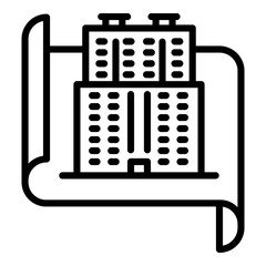 Poster - City architect project icon. Outline city architect project vector icon for web design isolated on white background