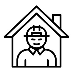 Poster - Modern house architect icon. Outline modern house architect vector icon for web design isolated on white background