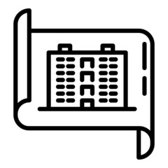 Poster - City architect plan icon. Outline city architect plan vector icon for web design isolated on white background