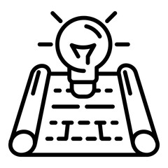 Poster - Architect idea plan icon. Outline architect idea plan vector icon for web design isolated on white background