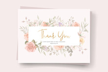 Thank You Card Design On A Flower Theme