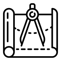 Poster - Architect planning icon. Outline architect planning vector icon for web design isolated on white background