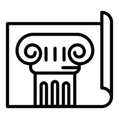 Poster - Old column plan icon. Outline old column plan vector icon for web design isolated on white background