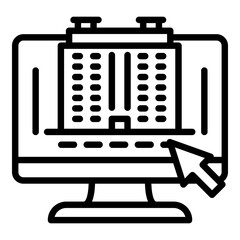 Poster - Computer architect plan icon. Outline computer architect plan vector icon for web design isolated on white background