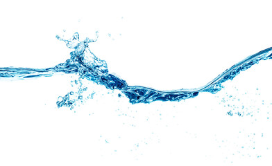 Wall Mural - Splashing water waves, isolated on the white background.