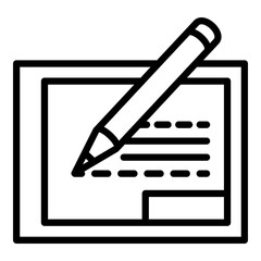 Poster - Modern writing architect icon. Outline modern writing architect vector icon for web design isolated on white background
