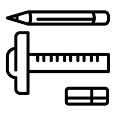 Poster - Architect instrument draw icon. Outline architect instrument draw vector icon for web design isolated on white background