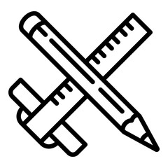 Poster - Pencil ruler architect icon. Outline pencil ruler architect vector icon for web design isolated on white background