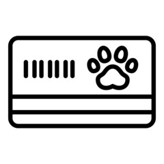 Poster - Payment card pet icon. Outline payment card pet vector icon for web design isolated on white background