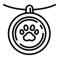 Poster - Dog pet emblem icon. Outline dog pet emblem vector icon for web design isolated on white background