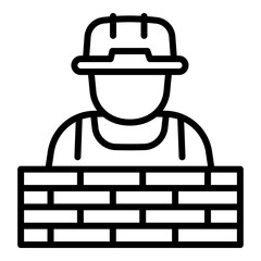 Poster - Masonry worker icon. Outline masonry worker vector icon for web design isolated on white background