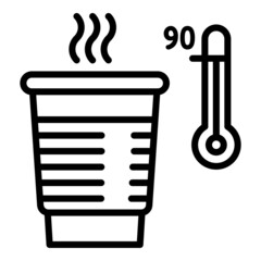 Poster - Hot water plastic glass icon. Outline hot water plastic glass vector icon for web design isolated on white background