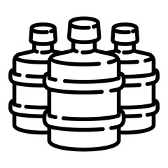 Poster - Empty cooler water bottles icon. Outline empty cooler water bottles vector icon for web design isolated on white background
