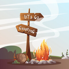 Wall Mural - campfire and 