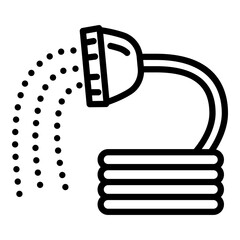 Poster - Irrigation shower hose icon. Outline irrigation shower hose vector icon for web design isolated on white background