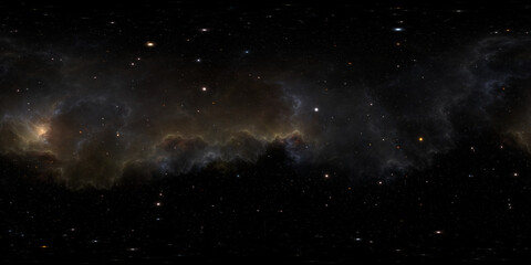 Wall Mural - 360 degree space nebula panorama, equirectangular projection, environment map. hdri spherical panora