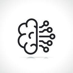 Wall Mural - artificial intelligence thin line icon