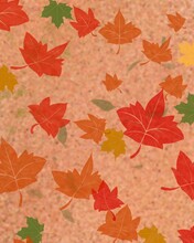 Abstract Background With Red, Orange And Green Autumn Leaves 