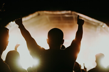 Wall Mural - silhouette of a person in a concert