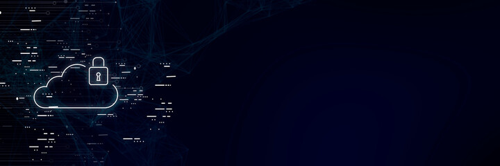 Poster - cloud circuit over blue background