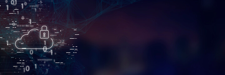 Poster - cloud circuit over blue background