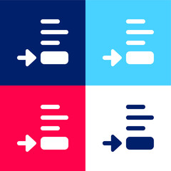 Bottom blue and red four color minimal icon set