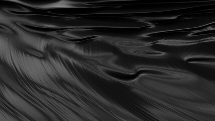 Wall Mural - Abstract black background. Smooth black wave. Black Liquid lava. Dark luxury texture.